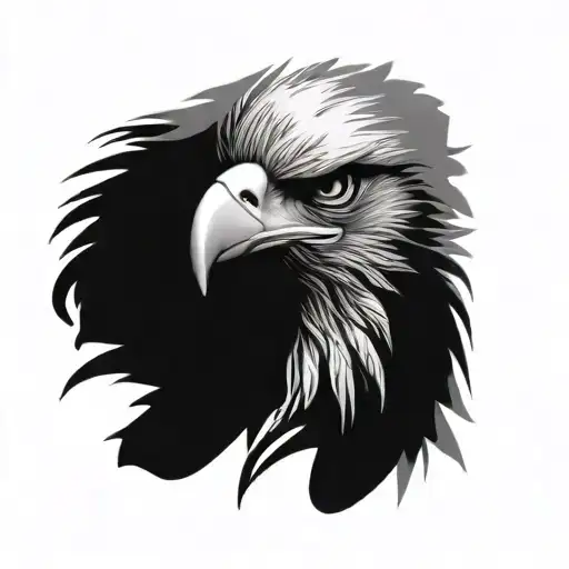 eagle face two eye looking tattoo design idea
