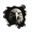 eagle face two eye looking tattoo design idea