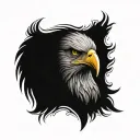 eagle face two eye looking tattoo design idea