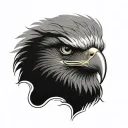 eagle face two eye looking tattoo design idea