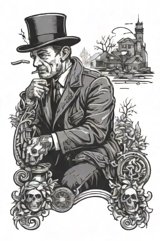 WinterField mafia scene with a luxurious tattoo design idea