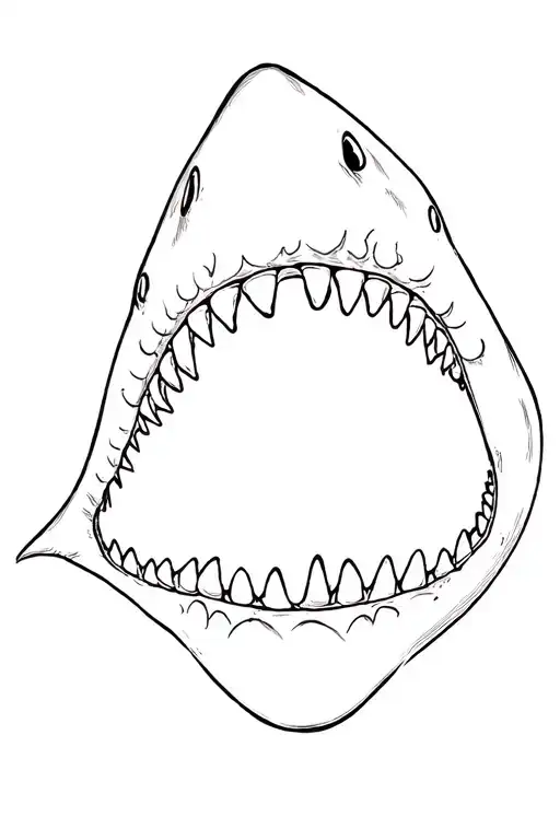 shark jaw open mouth tattoo design idea