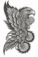 spiral eagle wing tattoo design idea