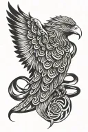 spiral eagle wing tattoo design idea