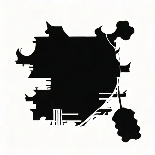 a pagoda coming out of an omamori charm tattoo design idea