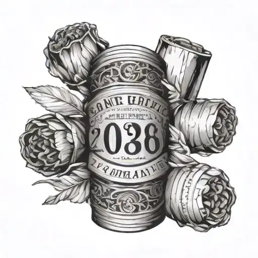 date and coordinates wrapped tattoo design idea