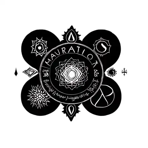 text related to 7 chakra symbols tattoo design idea