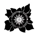 text related to 7 chakra symbols tattoo design idea