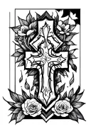 70x7 and a cross surrounded tattoo design idea