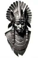 Aztec Warrior With Technology With Egyptian God Anubis, Inka Symbolism, All Seing Eye tattoo design idea