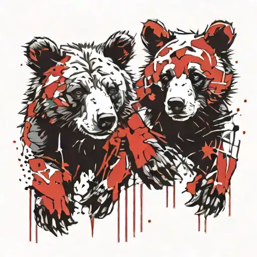 3 bear cubs tattoo design idea