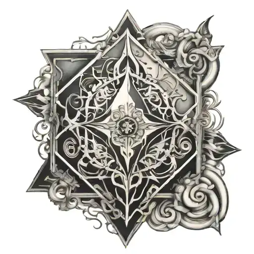 square "as above so below" tattoo design idea