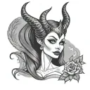 maleficent and Emily corpse bride tattoo design idea