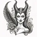 maleficent and Emily corpse bride tattoo design idea