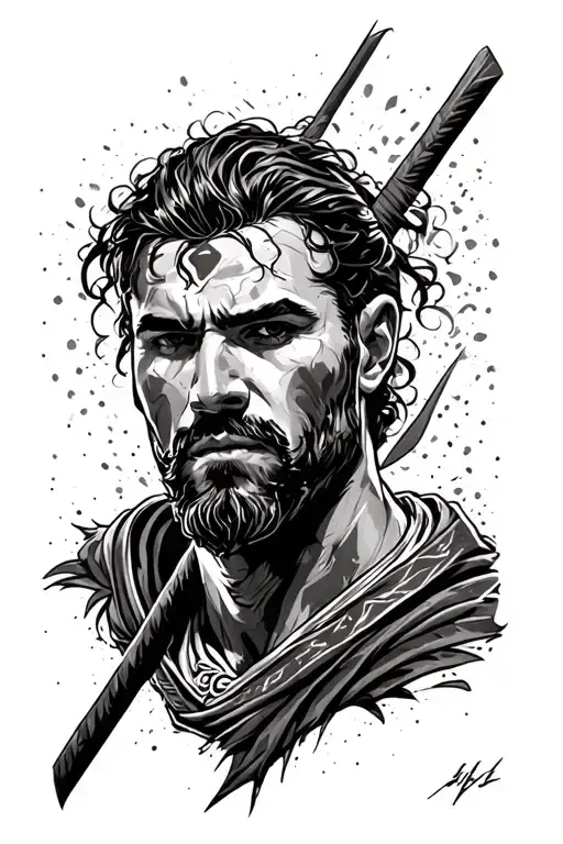 man in the arena tattoo design idea