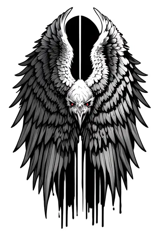 arch angle wings spread wide tattoo design idea