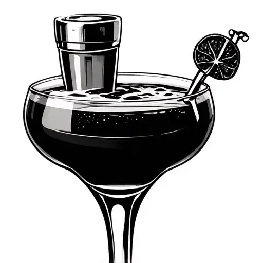 espresso martini and Boston shaker  tattoo design idea
