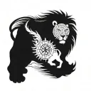 half sleeve - lion and compass surrounded by various dates through roman numerals 29/04/2014 07/06/18   tattoo design idea