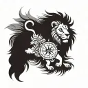 half sleeve - lion and compass surrounded by various dates through roman numerals 29/04/2014 07/06/18   tattoo design idea