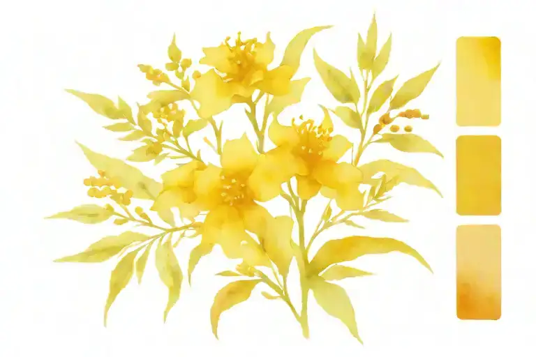 Goldenrod inside one bottle tattoo design idea