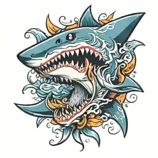 shark jaws tattoo design idea
