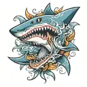 shark jaws tattoo design idea