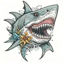 shark jaws tattoo design idea