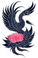 feminine whimsical lotus phoenix rising tattoo design idea