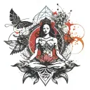 Lotus, Tree pose, sanskrit, flower of life tattoo design idea