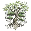 Yggdrasil tree entwined tattoo design idea