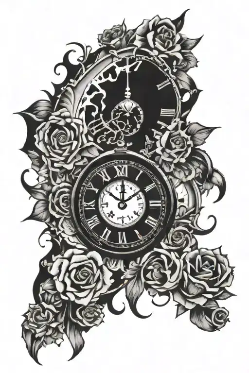 Clock broken tattoo design idea