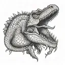 dinosaur penis tattoo design idea