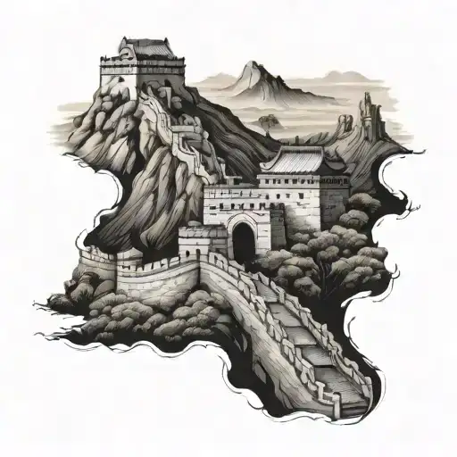 Great Wall of China tattoo design idea