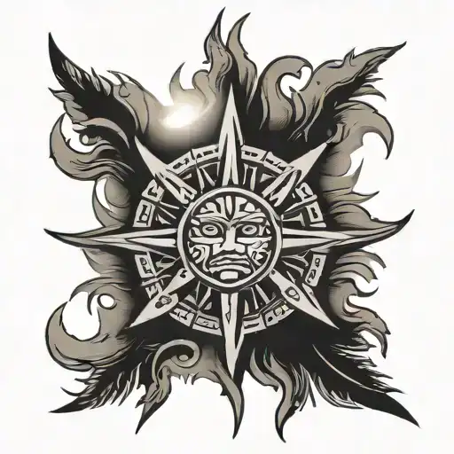Filipino sun with claw mark tattoo design idea
