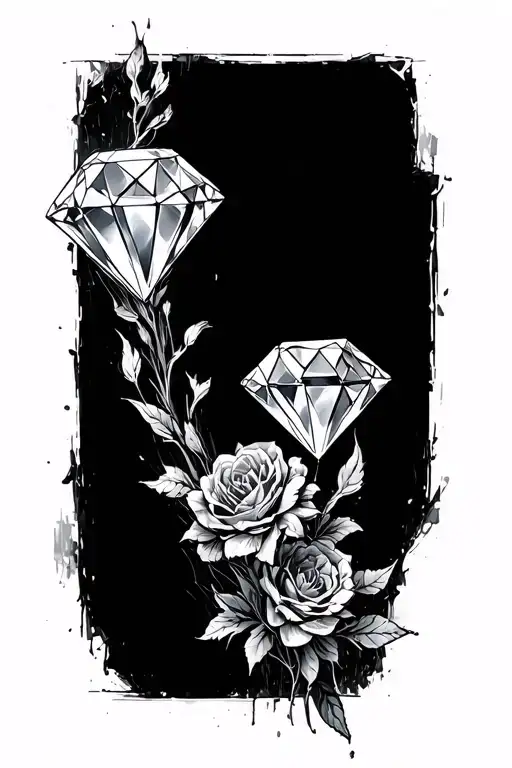 diamond in the rough sketch tattoo design idea