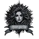 never give up tattoo design idea