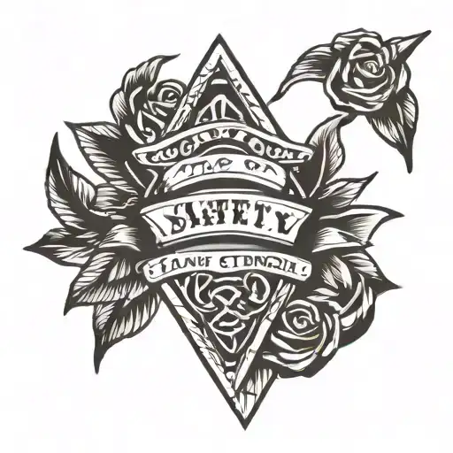 safety pin and chevrons with one directions band members names  tattoo design idea