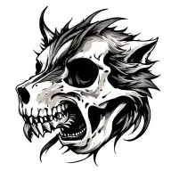 skull sea wolf tattoo design idea