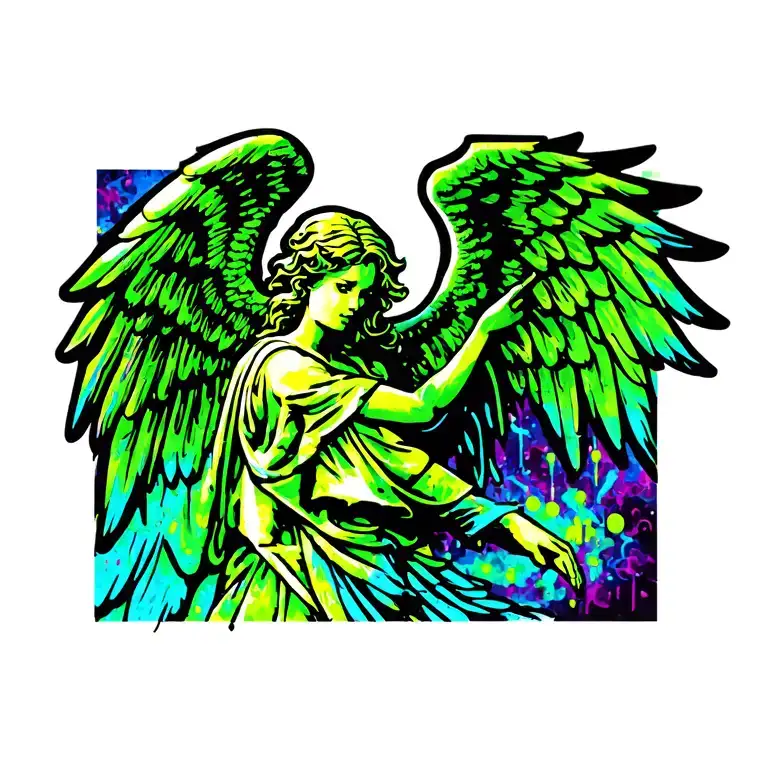 Angel tattoo design idea