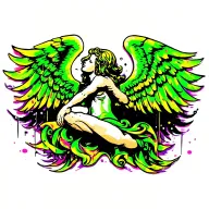 Angel tattoo design idea