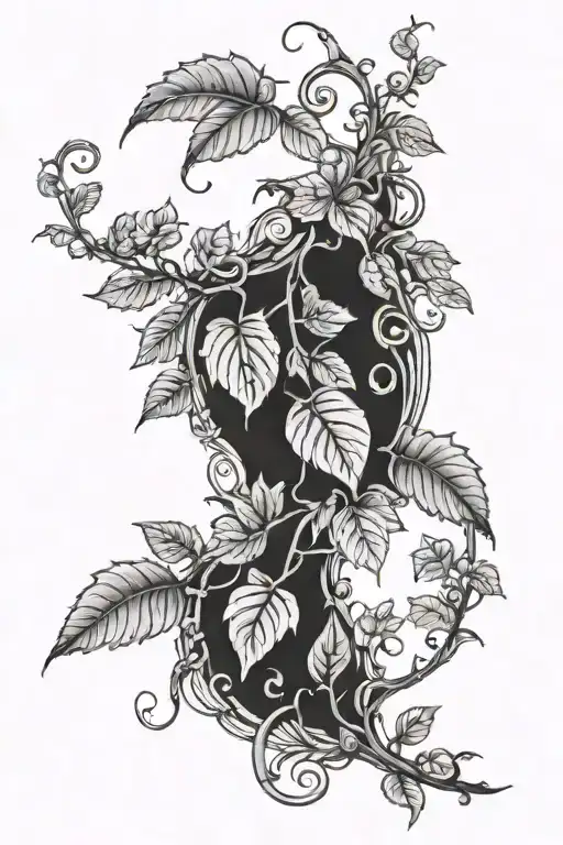 poison ivy vine tattoo design idea