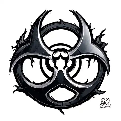 ying the bio hazard symbol tattoo design idea