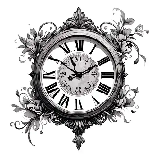 clock with vienna written in it tattoo design idea