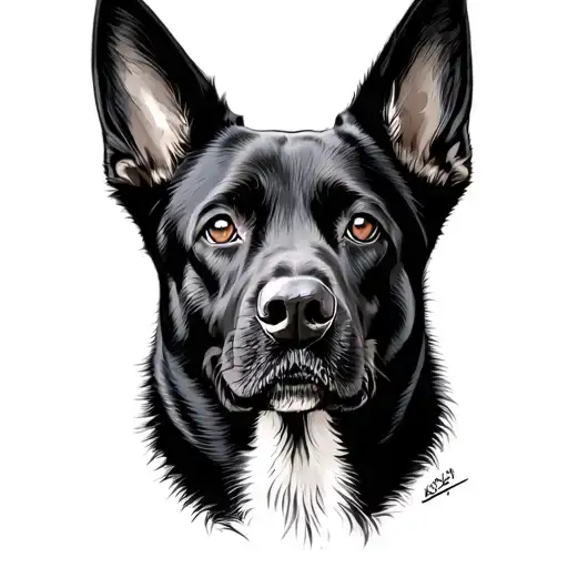 black belgian malinois tattoo design idea