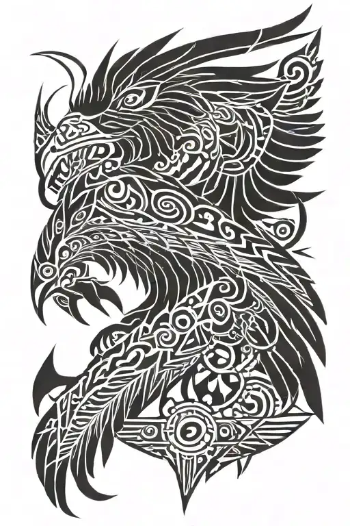 raven, bear, thunderbird, pheonix, chickadee, native warrior boy, lightning bolt tattoo design idea