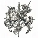 sagittarius and libra combined tattoo design idea