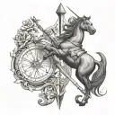 sagittarius and libra combined tattoo design idea