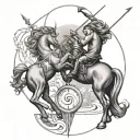 sagittarius and libra combined tattoo design idea