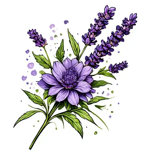 lavender tattoo design idea