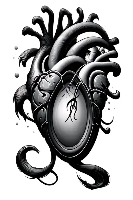 subwoofer Heart music vynil tattoo design idea
